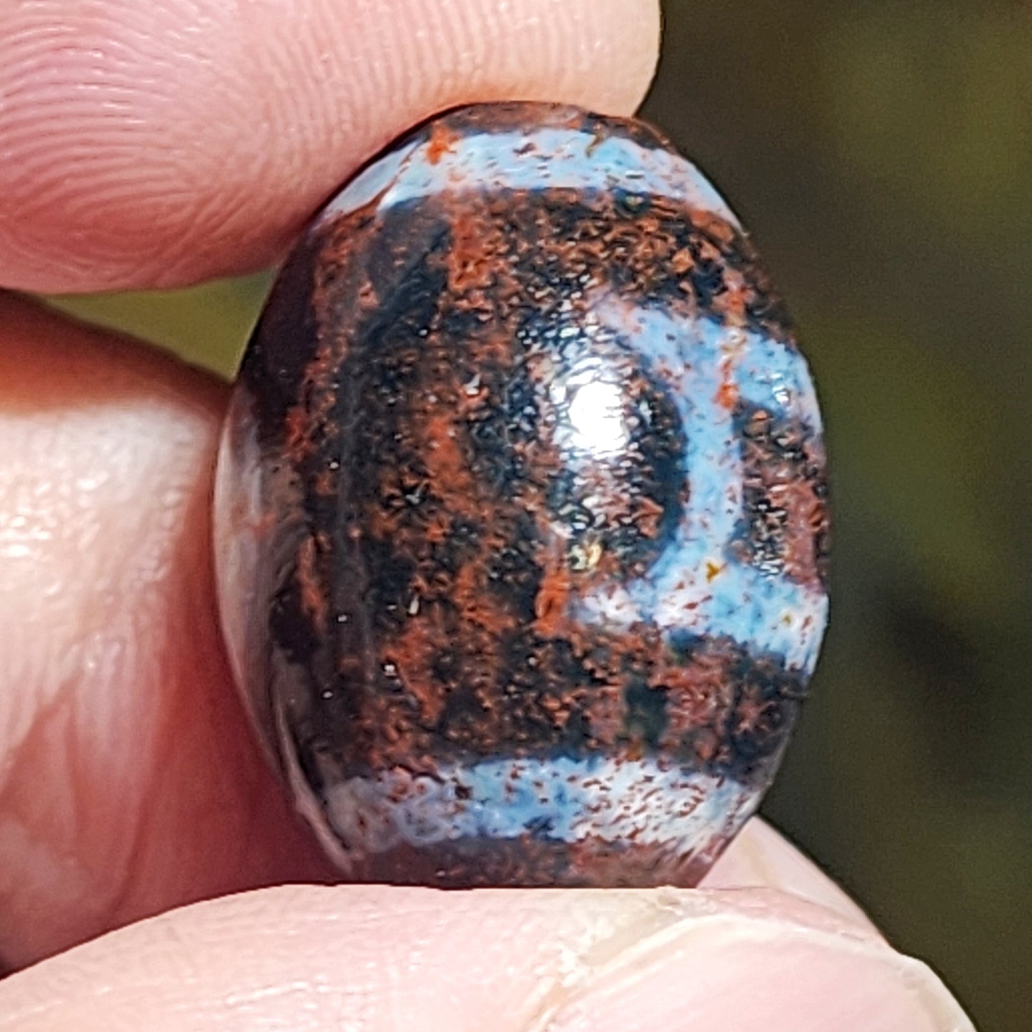 19.2mm Aged Tibetan Xang Xung (Zhang Zhung) Heaven & Earth Da Luo Dzi pendant with red spots (with certificate) 藏传老矿象雄朱砂天地达洛天珠(带证书送项链绳)