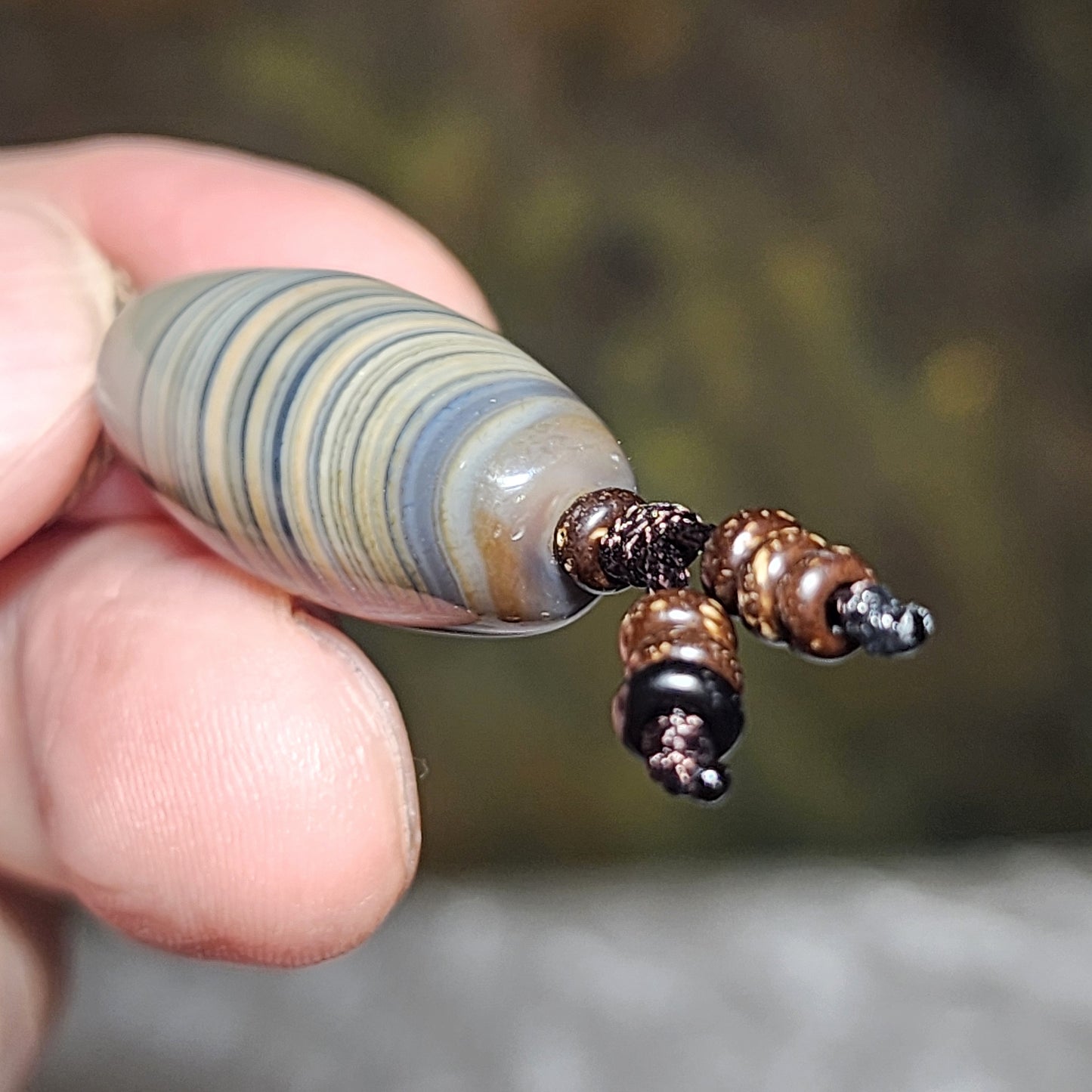 25.6mm Premium Tibetan Sardonyx natural eyes natural pattern Heaven and Earth Dzi pendant 精品藏传缠丝玛瑙天眼天然纹路天地天珠