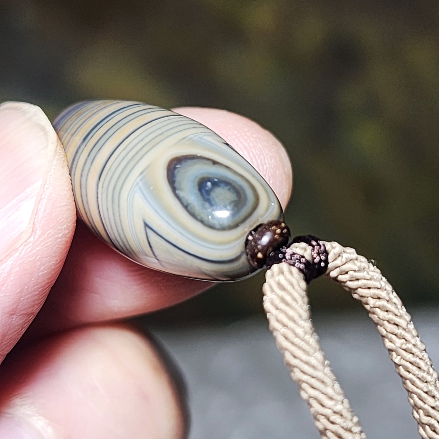 25.6mm Premium Tibetan Sardonyx natural eyes natural pattern Heaven and Earth Dzi pendant 精品藏传缠丝玛瑙天眼天然纹路天地天珠