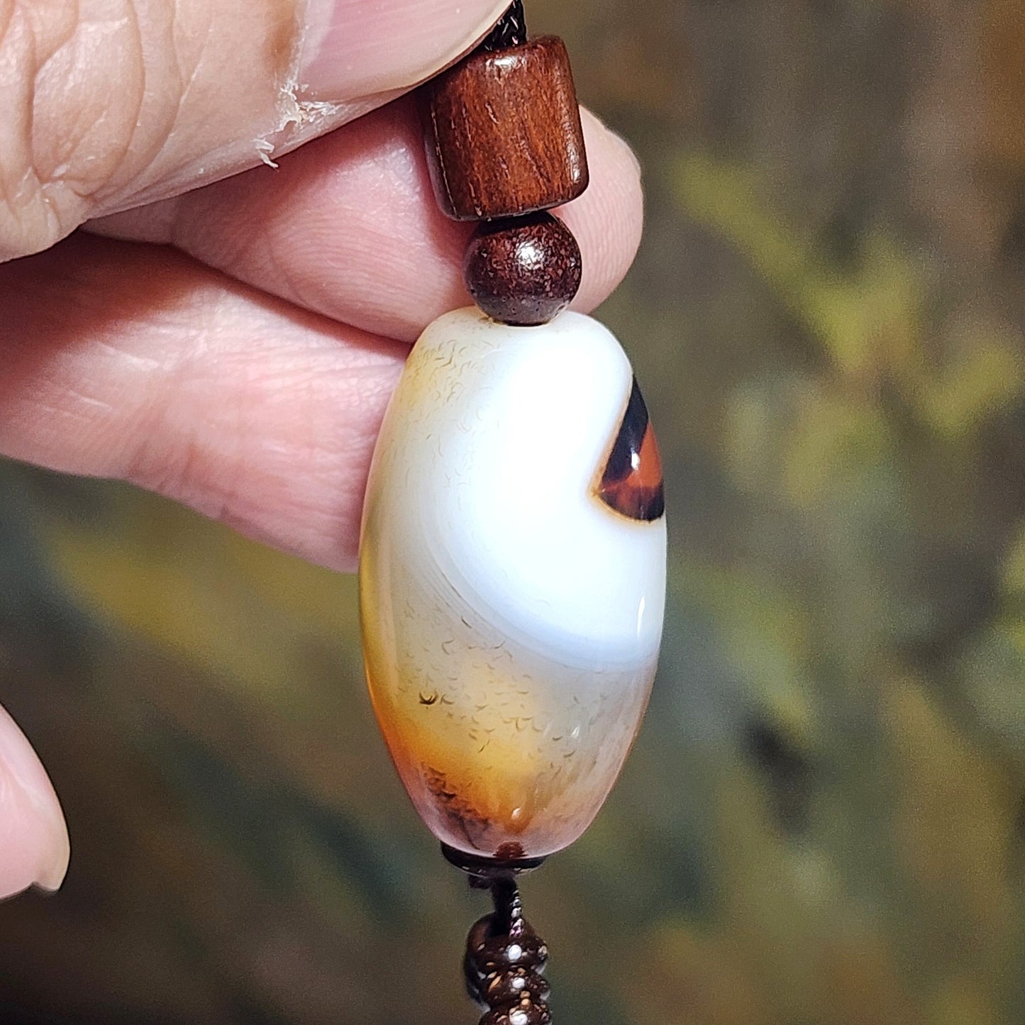 29.6mm Premium Tibetan Sardonyx Natural Eye Buddha Eye Dzi pendant 精品藏传缠丝玛瑙天眼佛眼红财神天珠