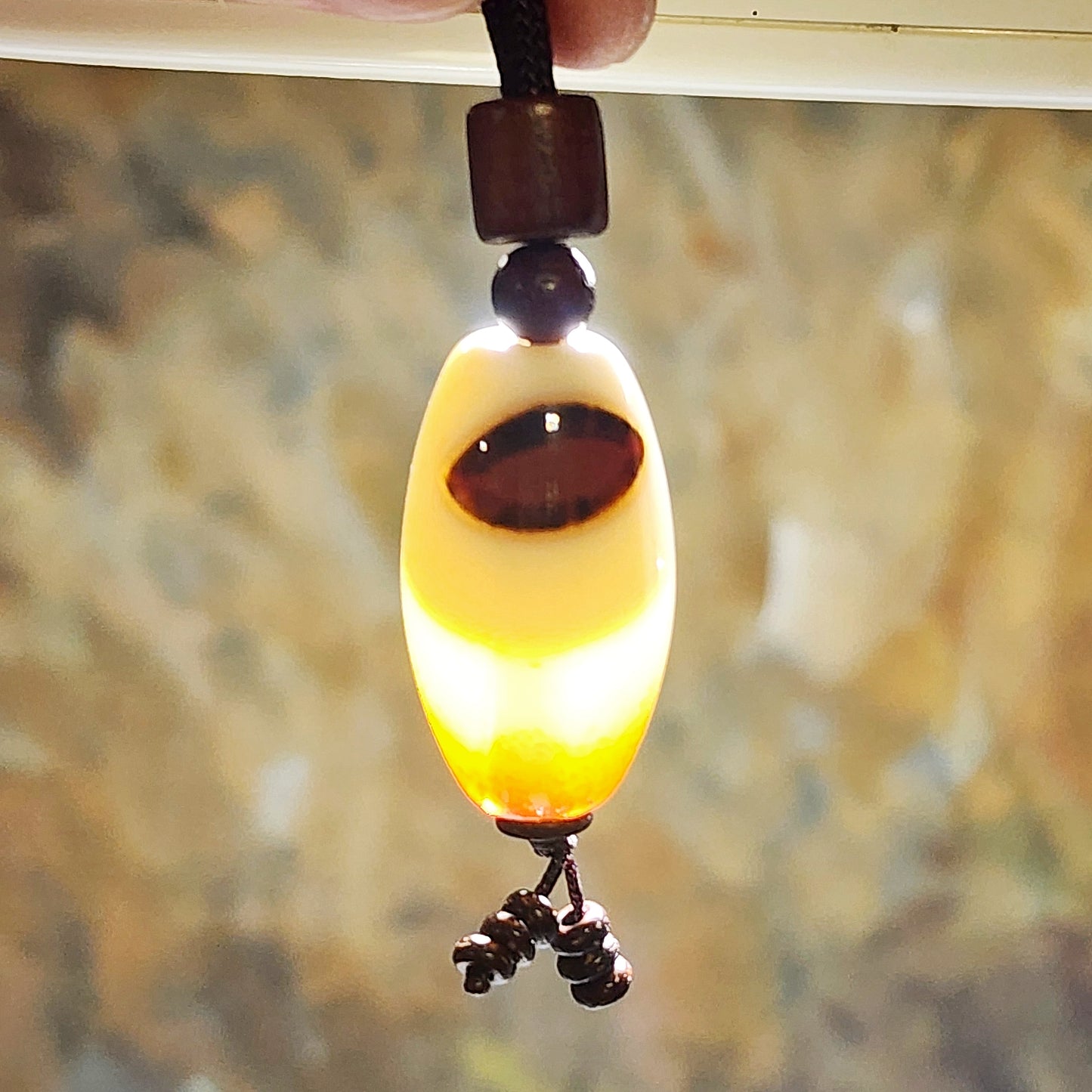29.6mm Premium Tibetan Sardonyx Natural Eye Buddha Eye Dzi pendant 精品藏传缠丝玛瑙天眼佛眼红财神天珠