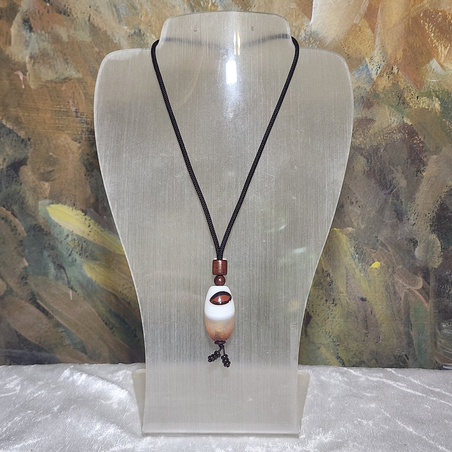 29.6mm Premium Tibetan Sardonyx Natural Eye Buddha Eye Dzi pendant 精品藏传缠丝玛瑙天眼佛眼红财神天珠