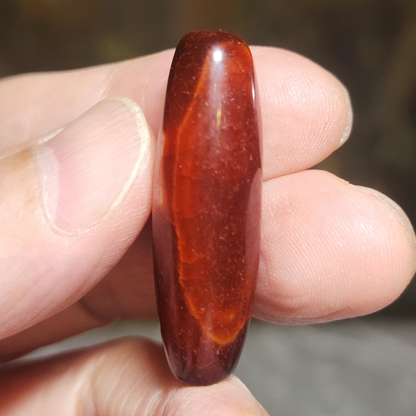 37.3mm Aged Tibetan Red Chalcedony with "Blood Streak" Sun Moon & Star Dzi pendant (with certificate, free necklace string) 西藏老矿红玉髓“血丝”日月星天珠(带证书 送项链绳)