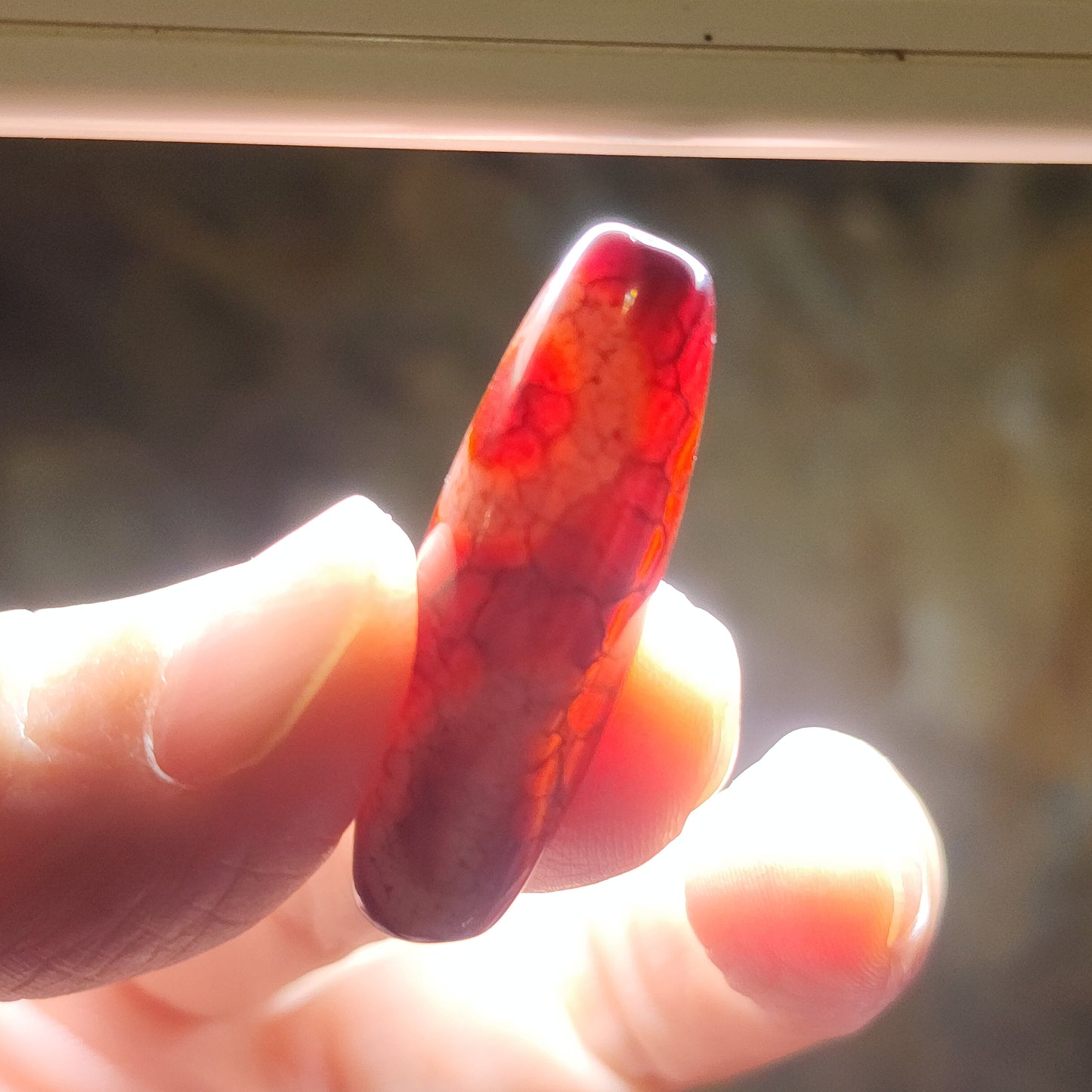 37.3mm Aged Tibetan Red Chalcedony with "Blood Streak" Sun Moon & Star Dzi pendant (with certificate, free necklace string) 西藏老矿红玉髓“血丝”日月星天珠(带证书 送项链绳)