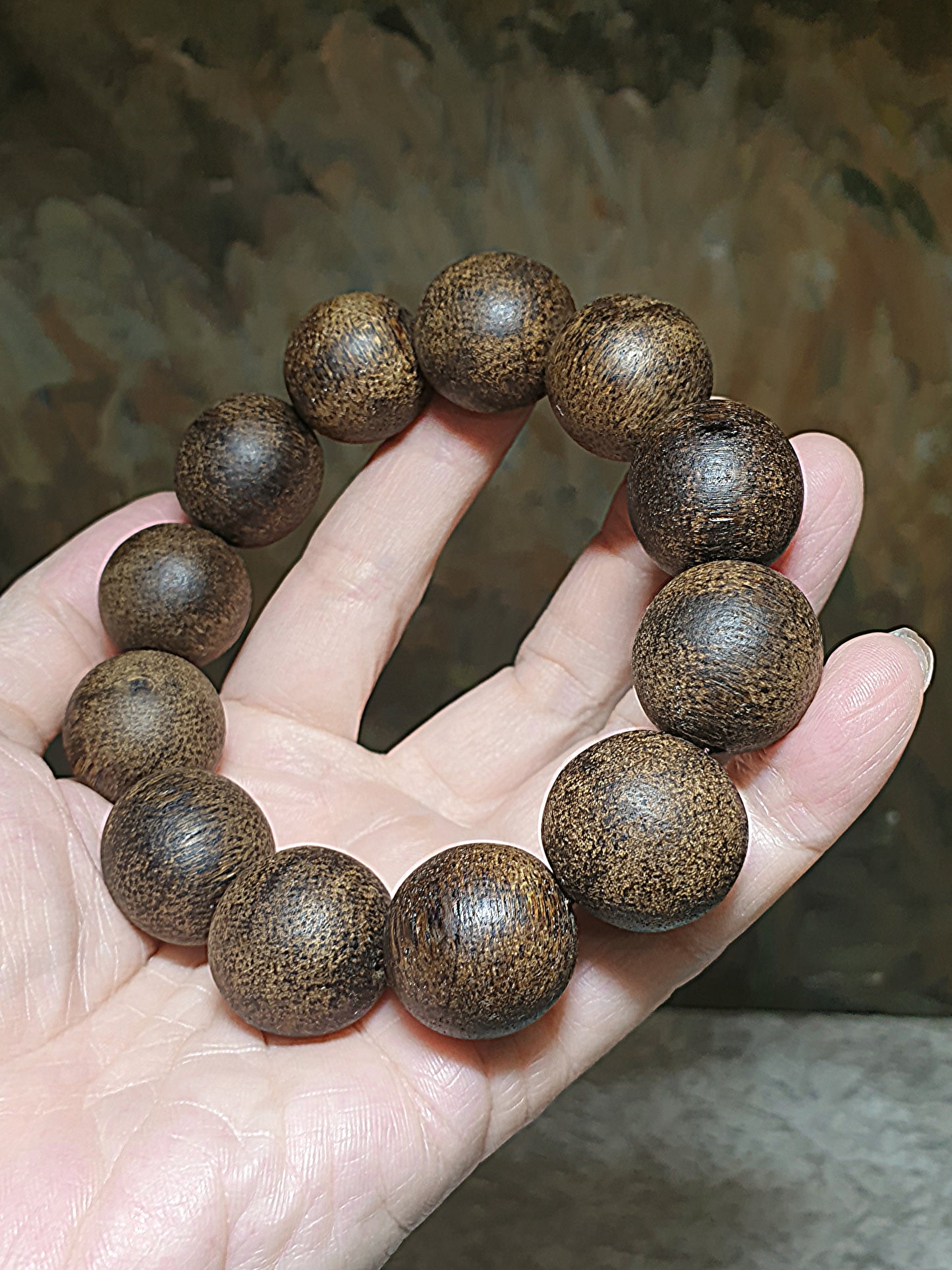 20.3mm Vietnam Nha Trang Agarwood (ants damaged formation) bracelet/handheld (with certificate) 20.3毫米越南芽庄蚂蚁沉沉香手链/手持(带证书)