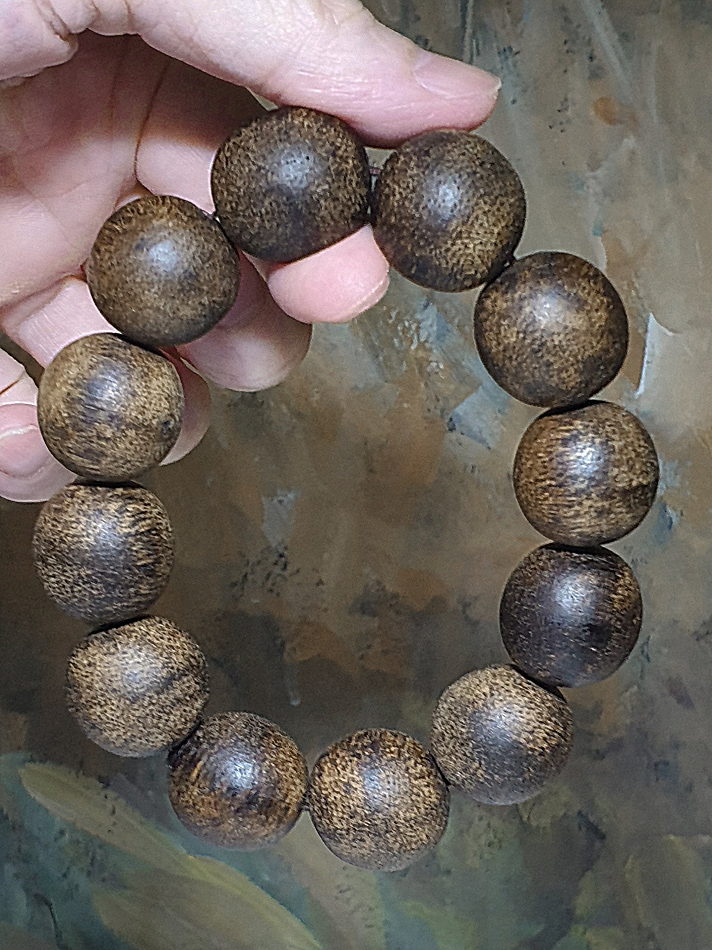 20.3mm Vietnam Nha Trang Agarwood (ants damaged formation) bracelet/handheld (with certificate) 20.3毫米越南芽庄蚂蚁沉沉香手链/手持(带证书)