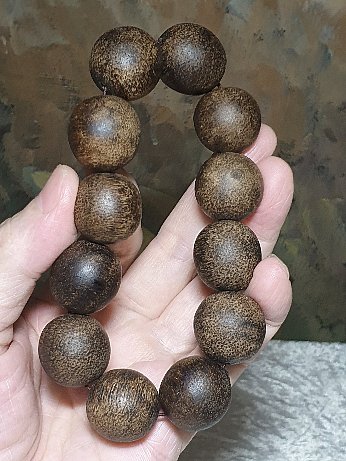 20.3mm Vietnam Nha Trang Agarwood (ants damaged formation) bracelet/handheld (with certificate) 20.3毫米越南芽庄蚂蚁沉沉香手链/手持(带证书)