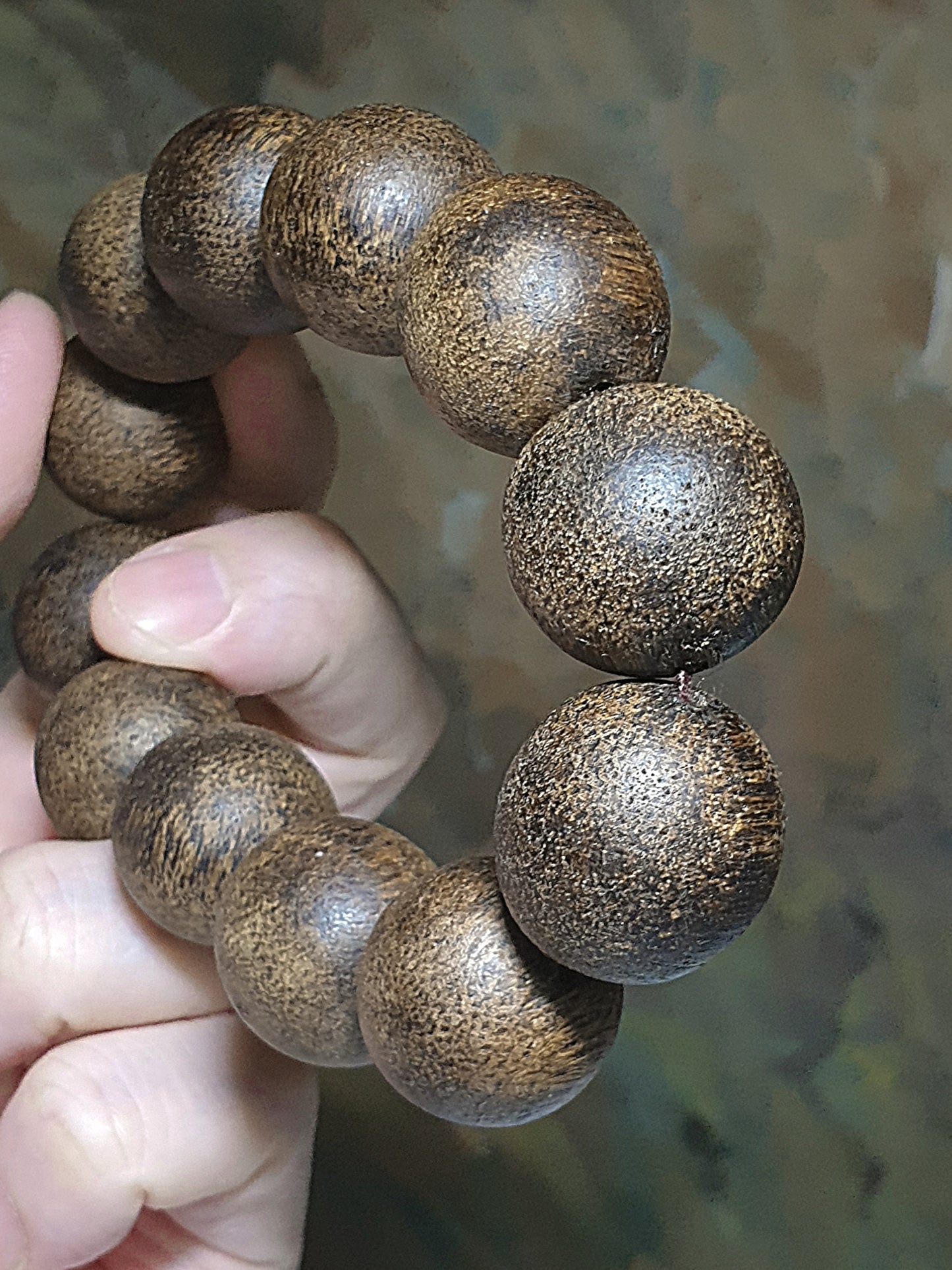 20.3mm Vietnam Nha Trang Agarwood (ants damaged formation) bracelet/handheld (with certificate) 20.3毫米越南芽庄蚂蚁沉沉香手链/手持(带证书)