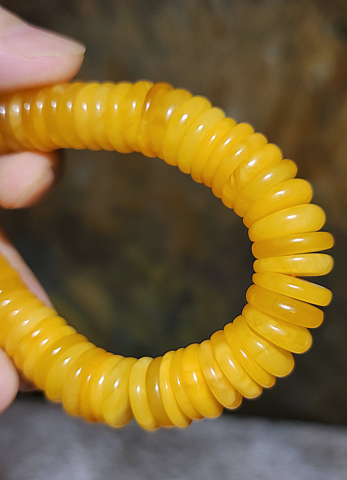 12.6mm Natural Butterscotch Amber abacus shape beads bracelet 12.6毫米天然蜜蜡算盘子手链