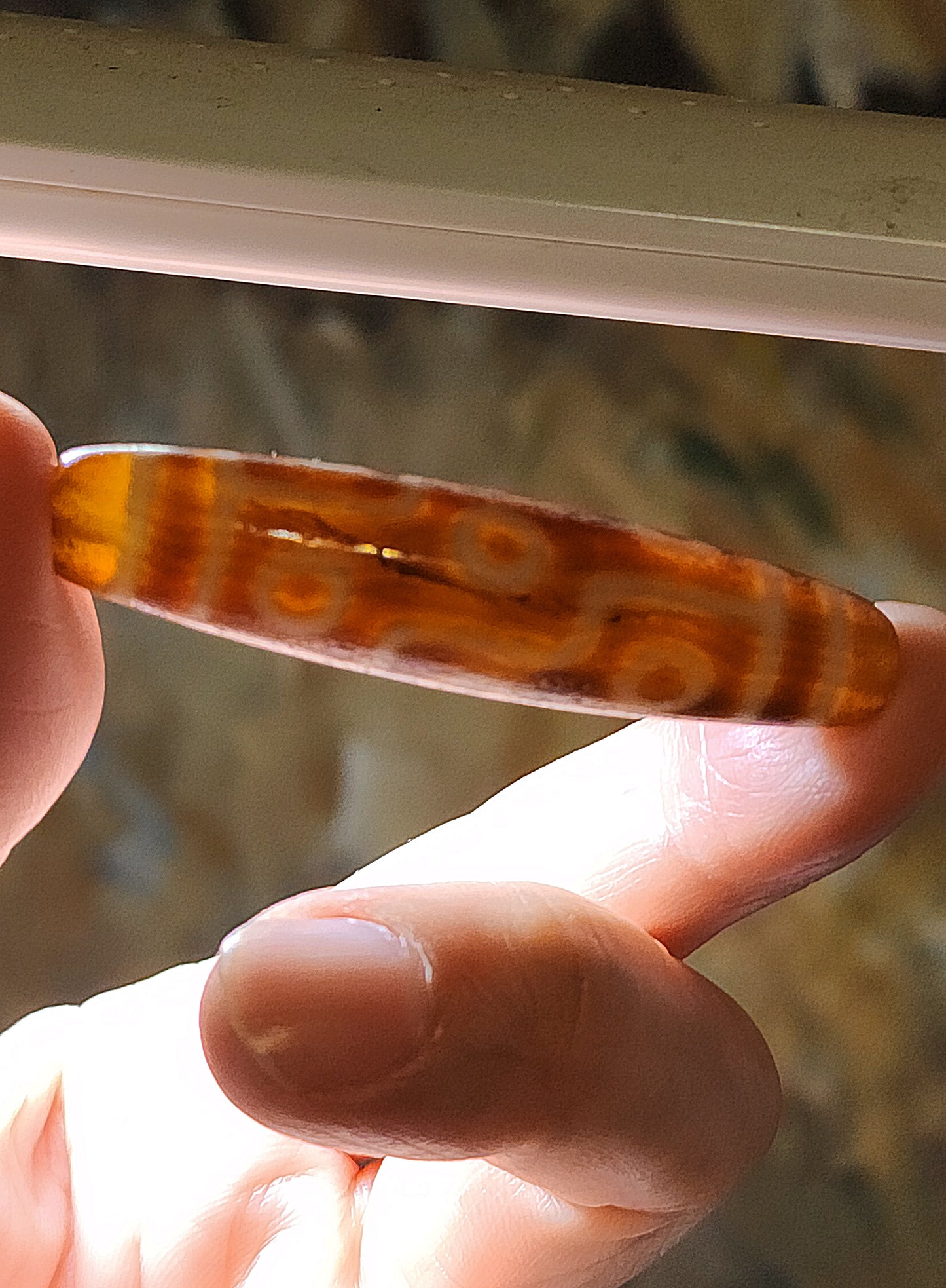 57.3mm Aged Tibetan Agate Nine Eyes Dzi (free necklace cord) 57.3毫米西藏老矿玛瑙九眼天珠(送項链绳)