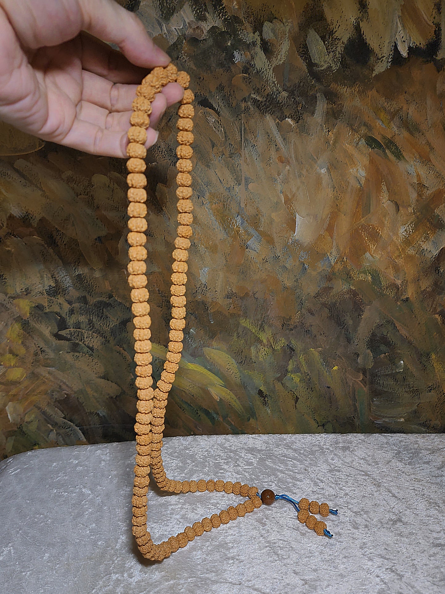 10.8mm 6-Mukhi (Faces) natural abacus shape deep lines "Flower King" Rudraksha 108 mala beads necklace 10.8毫米六瓣矮粧深坑花王小金刚菩提108念珠项链