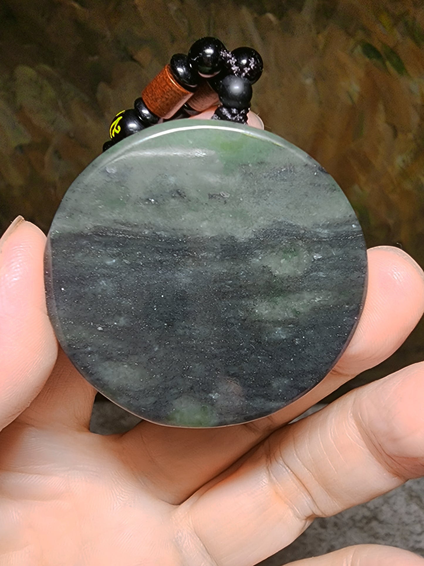 Natural Nephrite greenish Qinghua large Dragon pendant (with certificate) 和田玉绿青花大龙牌(带证书)