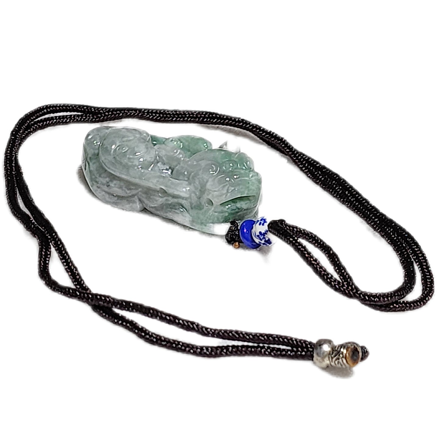 Premium Type A Jadeite 3 dimensional Pi Xiu and ancient coin pendant (with certificate)优质翡翠立体貔貅铜钱吊坠(帶证书)