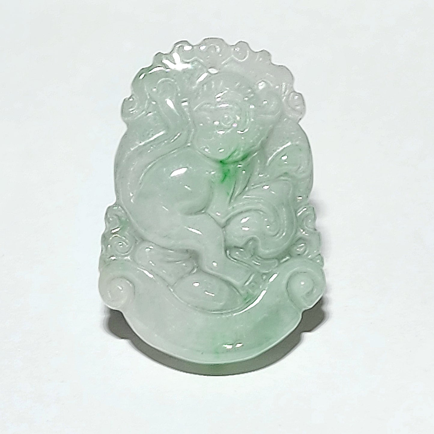 Type A Jadeite Chinese Zodiac Monkey pendant (free necklace cord) 翡翠生肖猴吊坠(送項链绳)