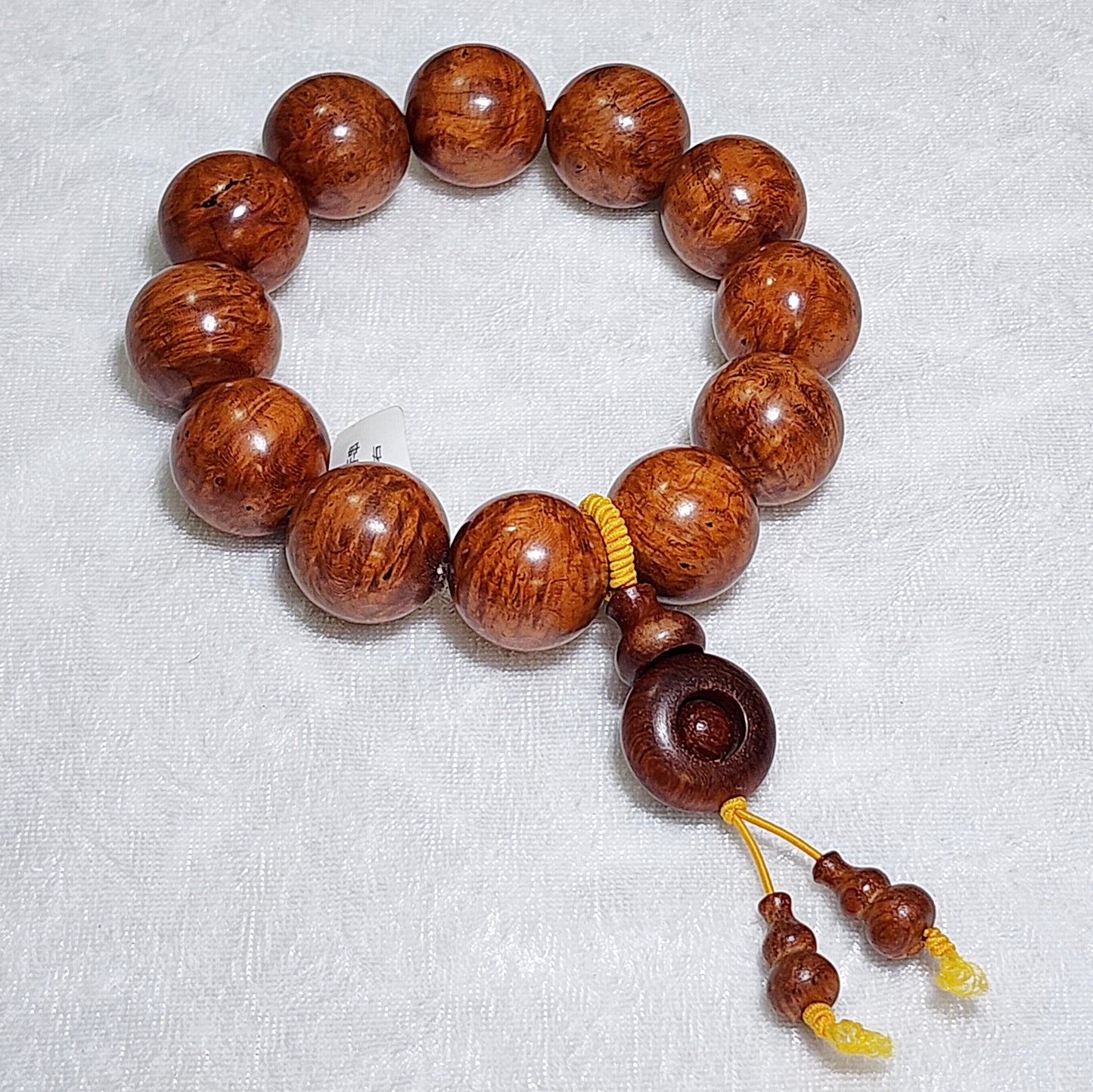 20mm Premium aged Hainan Chinese Fragrant Rosewood (Dalbergia odorifera) "Knurl Knob" high natural oil content bracelet/handheld 大尺寸20毫米海南黄花梨(降香黄檀)老油梨瘤疤手串/手持