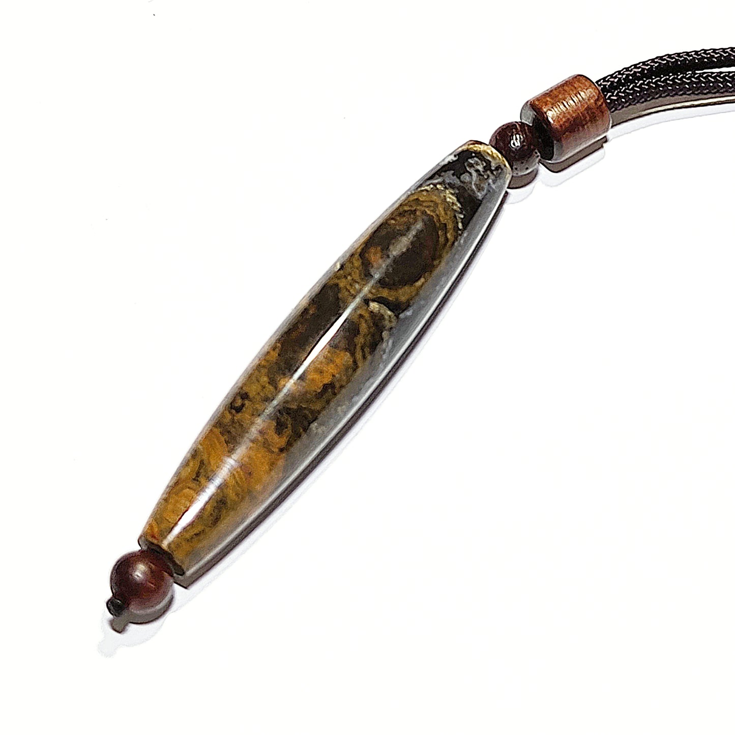 59.3mm Tibetan Meng Tianzhu Natural Eyes 3 Eyes Dzi pendant 59.3毫米九眼页岩蒙天珠天眼三眼吊坠