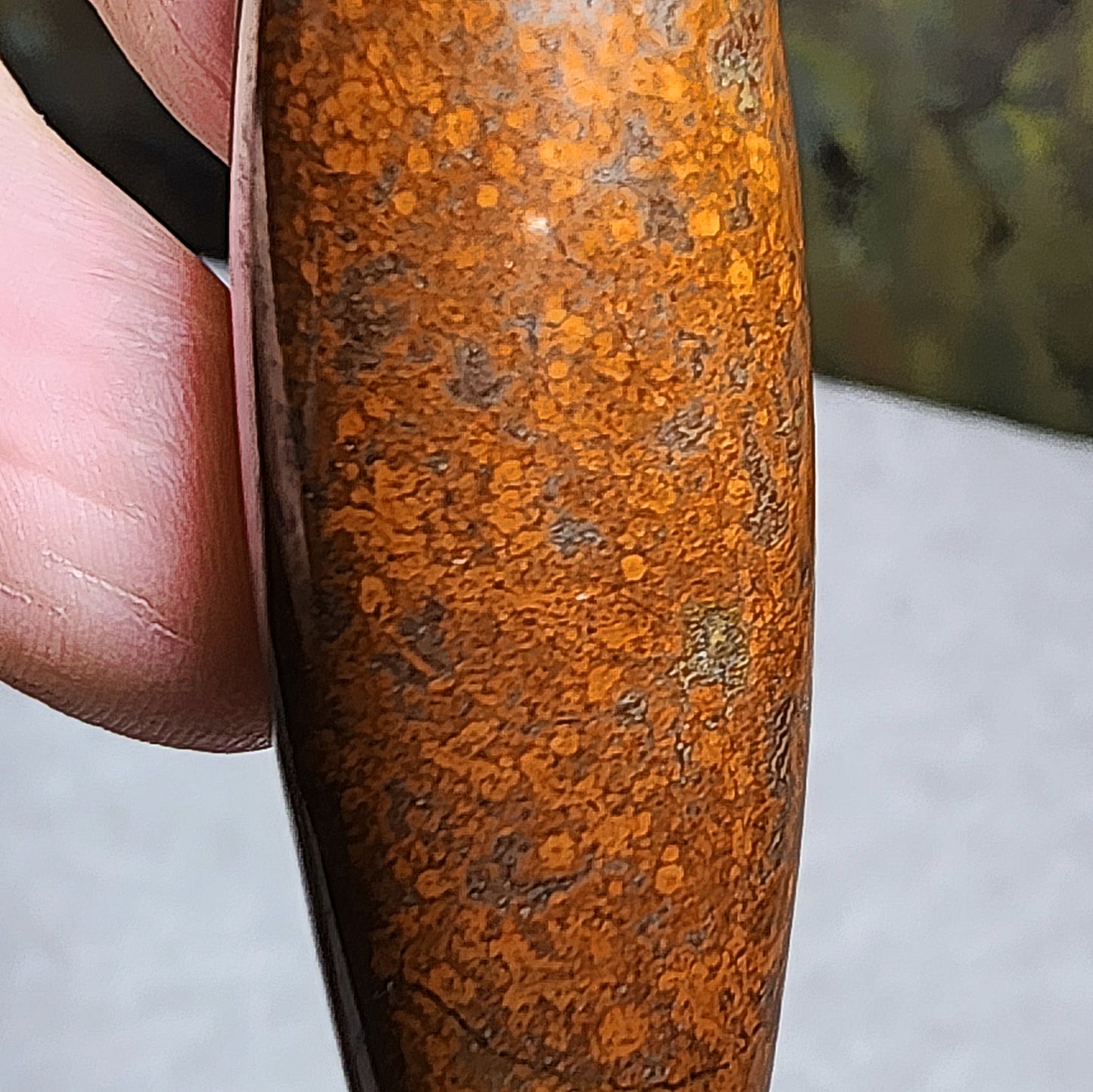 53.6mm Tibetan Meng Tianzhu reddish small natural eyes Dzi pendant 53.6毫米九眼页岩老料红鱼籽小眼睛蒙天珠吊坠