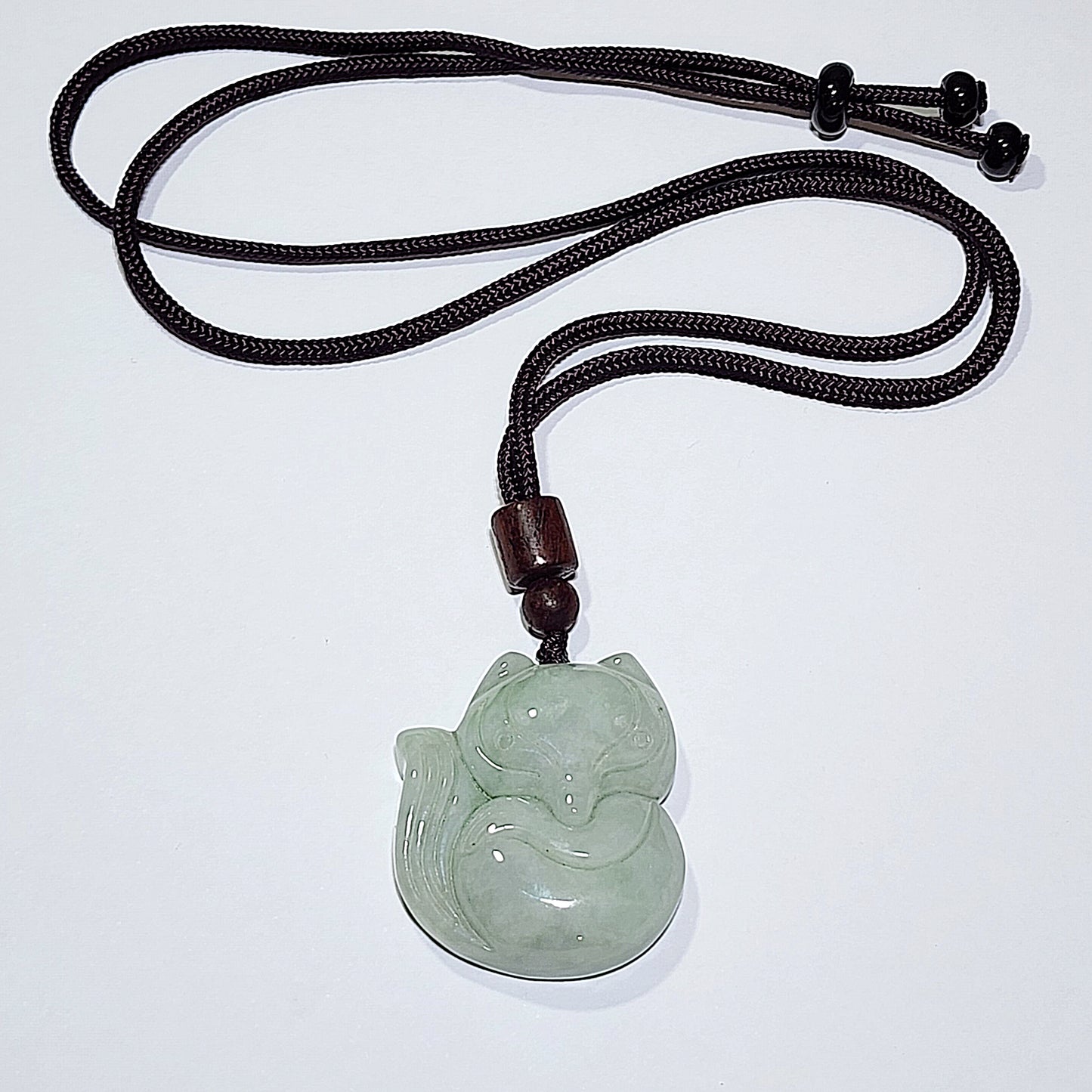 Type A Jadeite light green Fox Jade pendant (with certificate) 翡翠淡绿狐狸吊坠(帶证书)