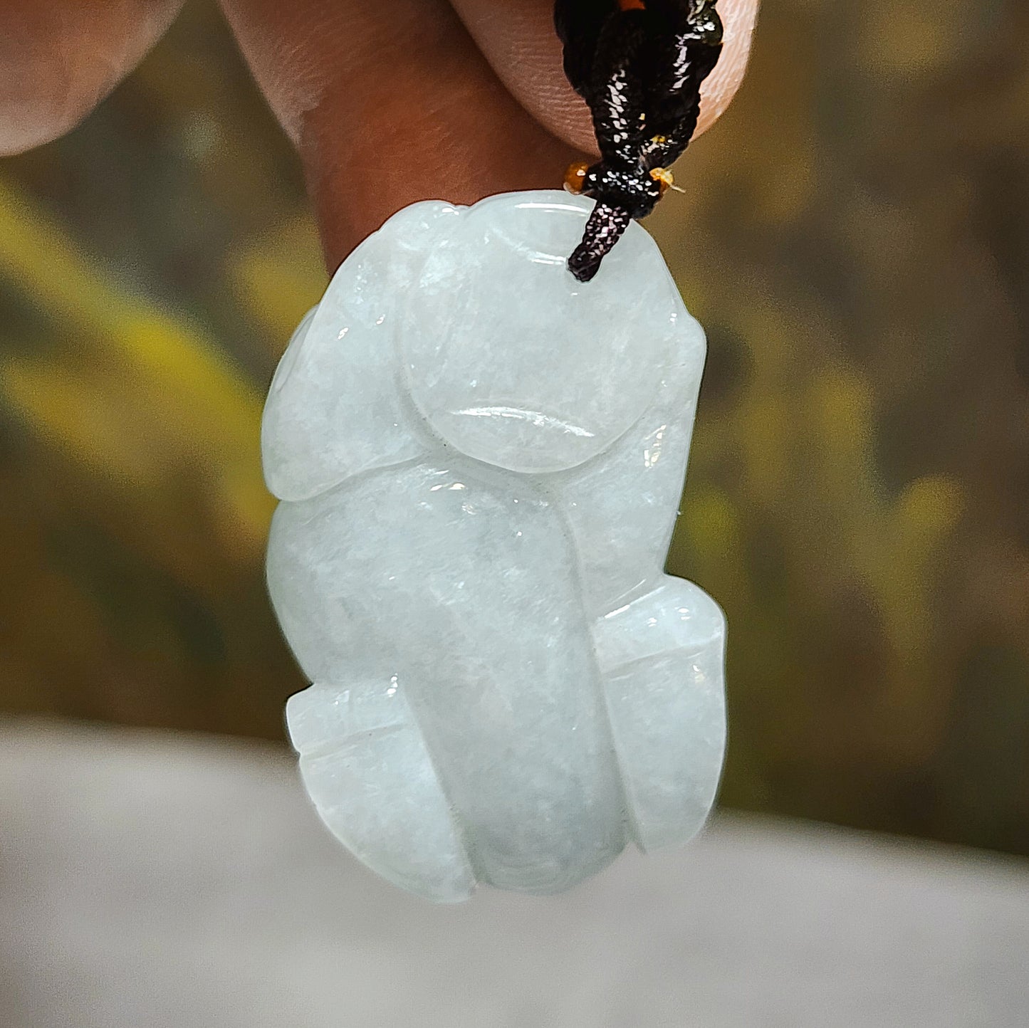 39mm Type A Jadeite light green 3 dimensional Chinese Zodiac Ox Jade pendant (with certificate) 39毫米翡翠淡绿立体生肖牛吊坠(带证书)