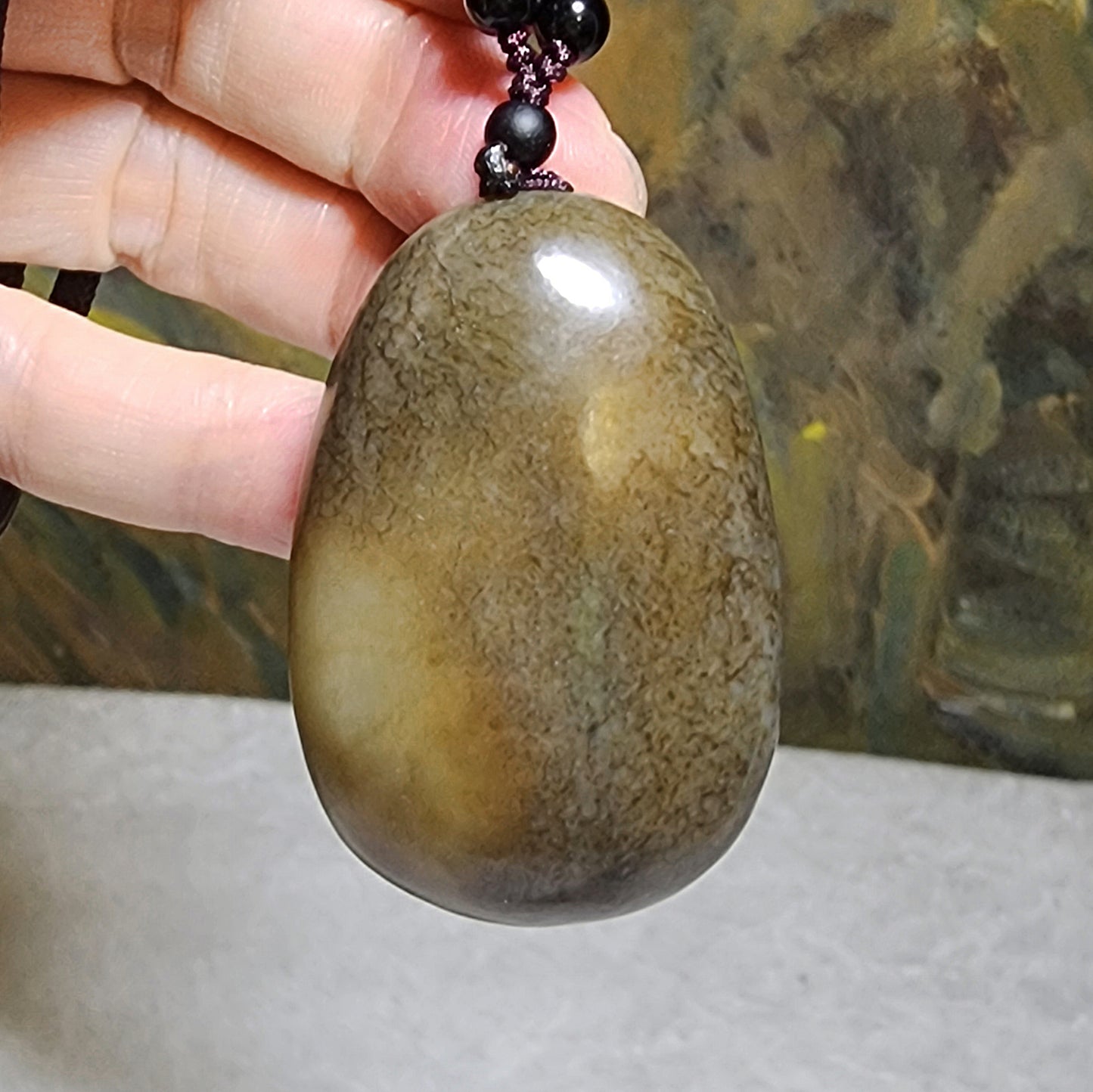Premium Nephrite caramel brown good greasiness God of Wealth & Laughing Buddha Maitreya Jade pendant/handheld (with certificate) 优质和田玉且末老黃糖油润财神弥勒笑佛人财兩旺吊坠/手把(带证书)