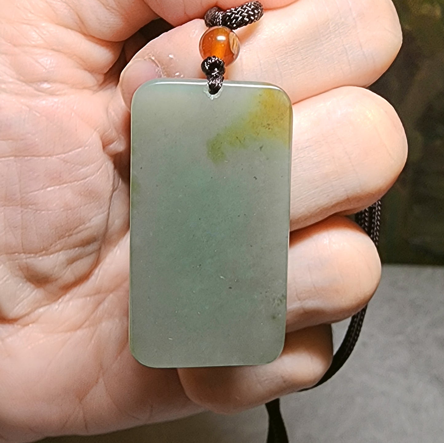Premium Nephrite Manjusri Pusa (for Zodiac Rabbit) Jade pendant (with certificate) 和田玉且末青白糖文殊师利菩萨(合生肖兔)牌子(带证书)