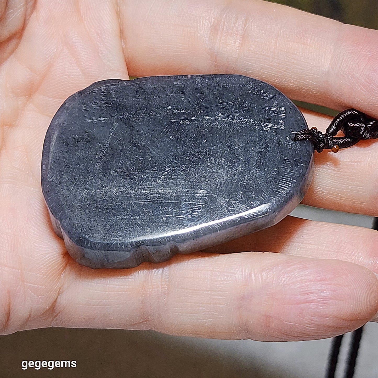 Premium natural Nephrite Qinghua (black & white) Guan Yin Jade pendant (with certificate) 和田玉新疆青花(黑白)观音吊坠(带证书)