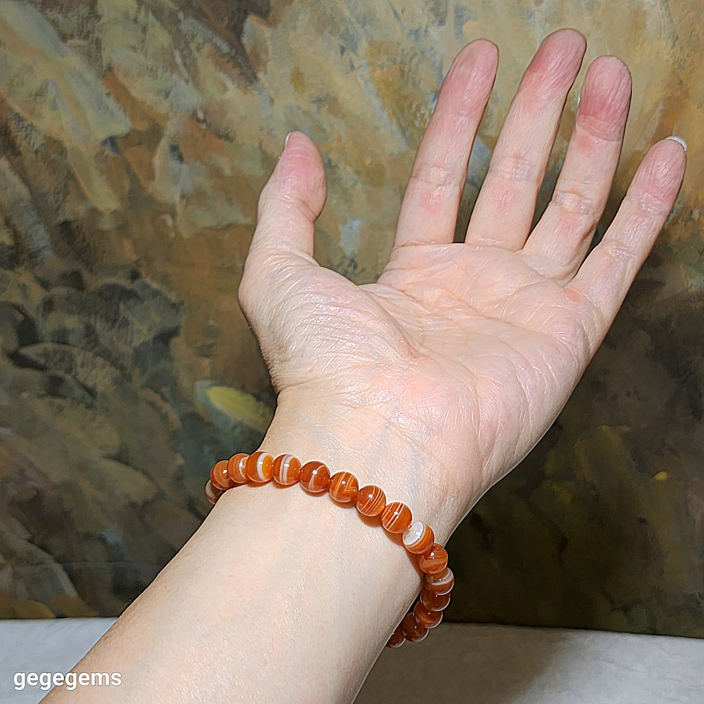 26mm Sardonyx natural pattern Lines Dzi Medicine Dzi & 8mm Sardonyx Bracelet 缠丝玛瑙天然多线天珠药师珠配8毫米缠丝玛瑙手链
