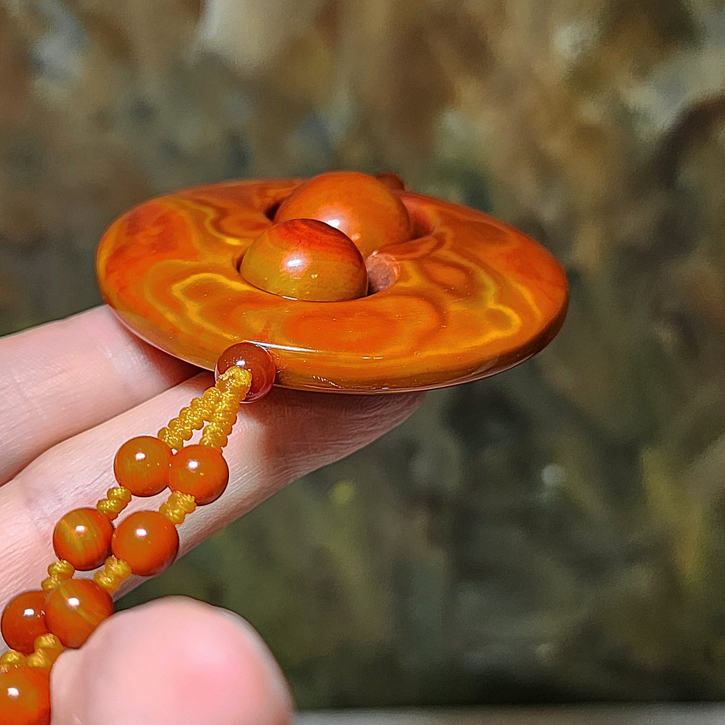 59mm The Warring States Sardonyx (Zhanguo Red Agate) "8" shape pendant with same material 6mm handmade necklace战国红 "8"字形吊坠连战国红6厘米珠子手编项链 #6