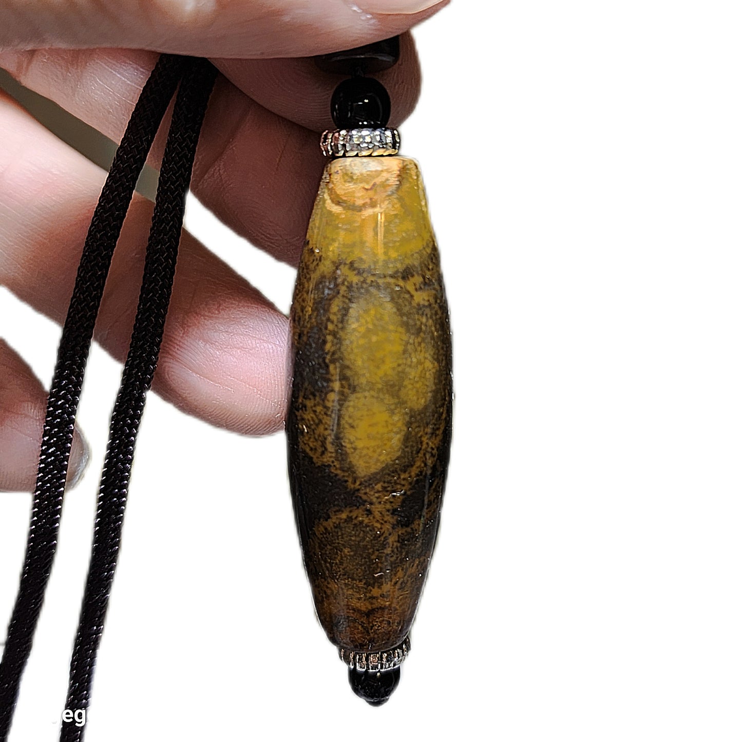 50mm Tibetan Meng Tianzhu natural eyes 9 Eyes Dzi pendant 老料九眼页岩天眼九眼蒙天珠吊坠