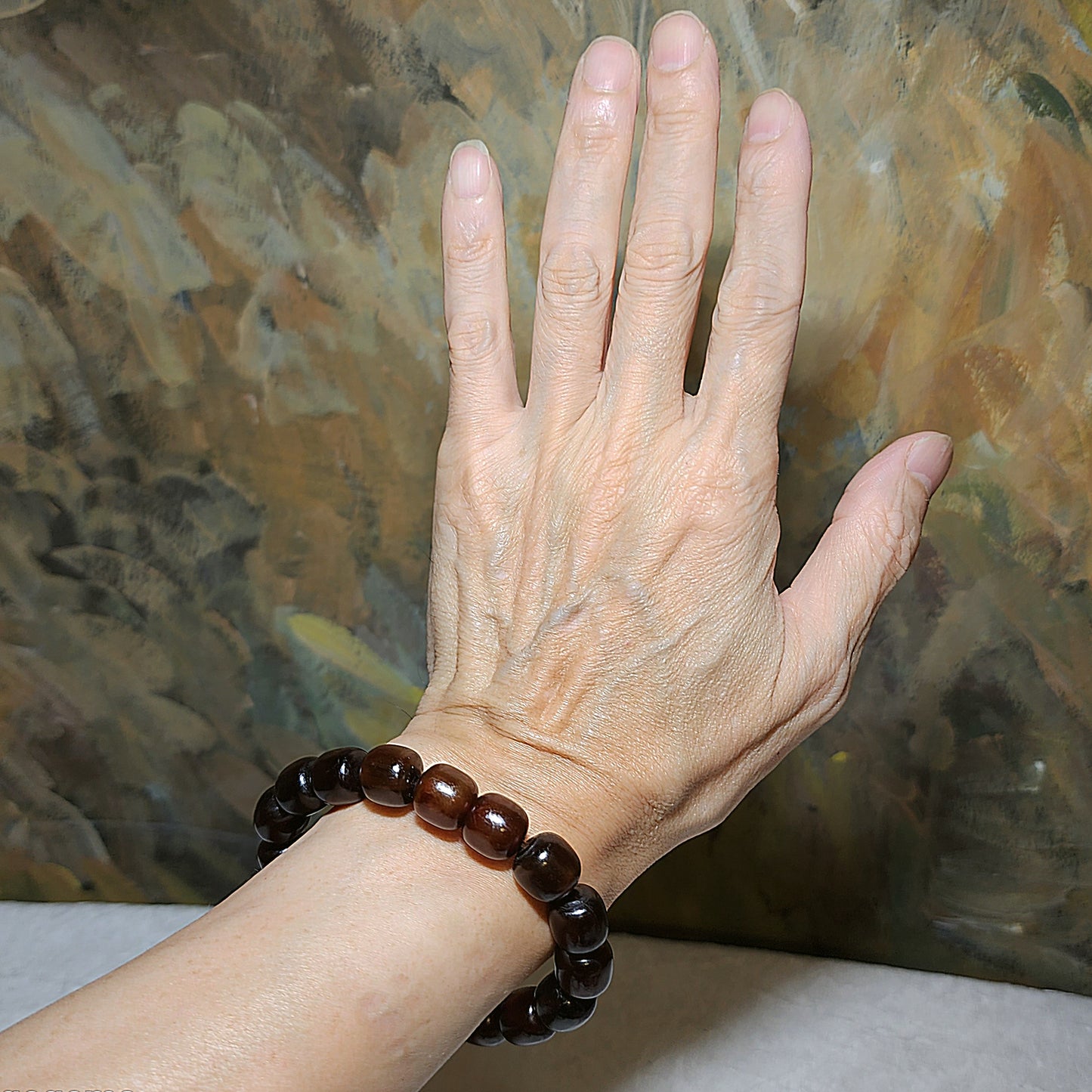 11.5mm+ Tibetan aged barrel beads bracelet 藏式天然老料甲桶珠富甲天下手链