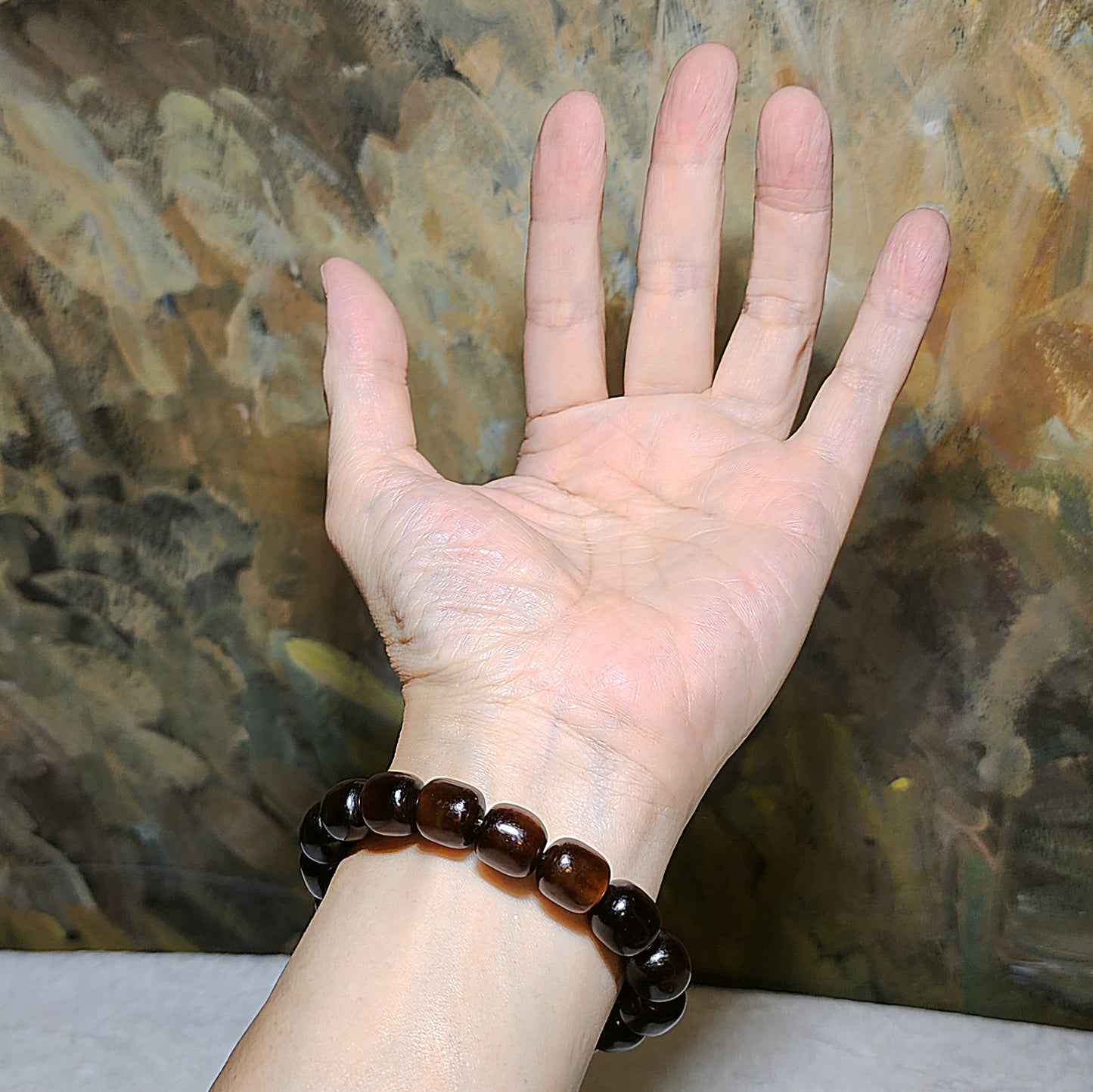11.5mm+ Tibetan aged barrel beads bracelet 藏式天然老料甲桶珠富甲天下手链