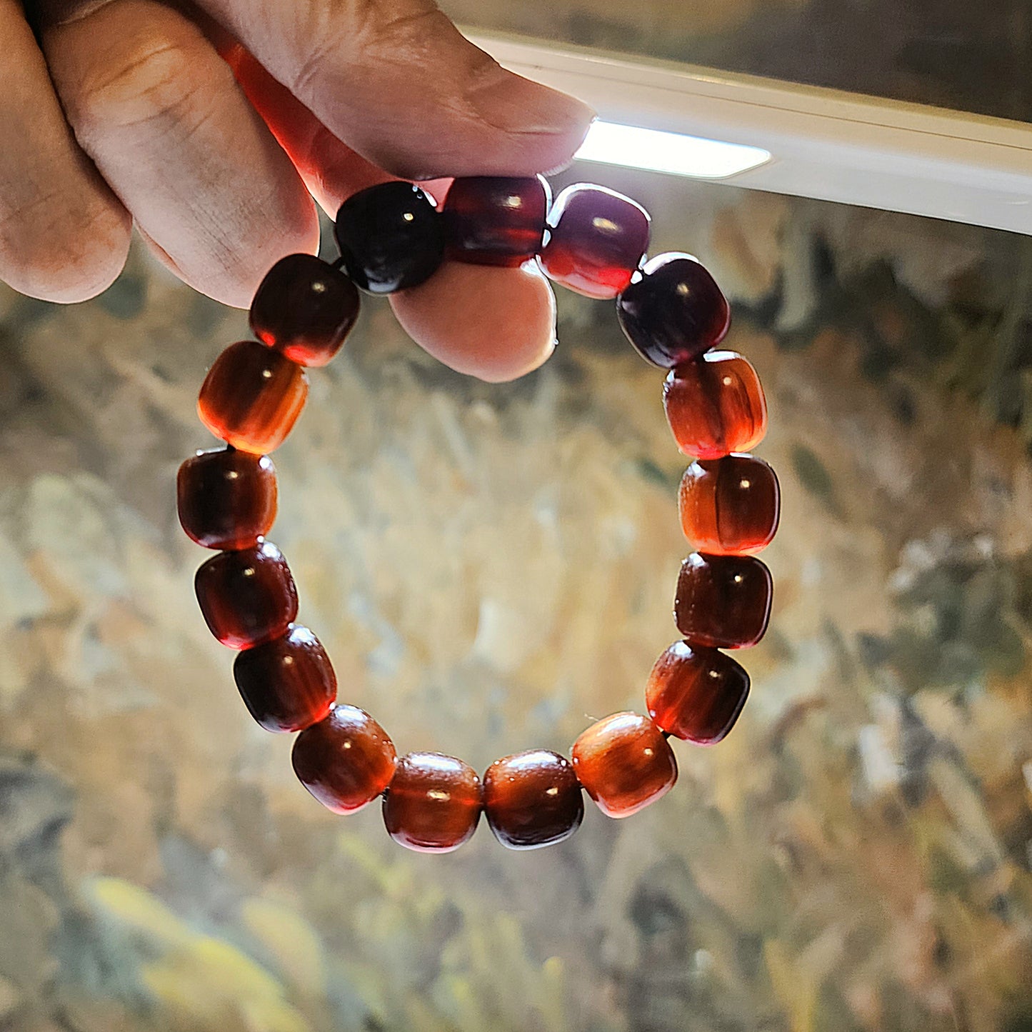 11.5mm+ Tibetan aged barrel beads bracelet 藏式天然老料甲桶珠富甲天下手链