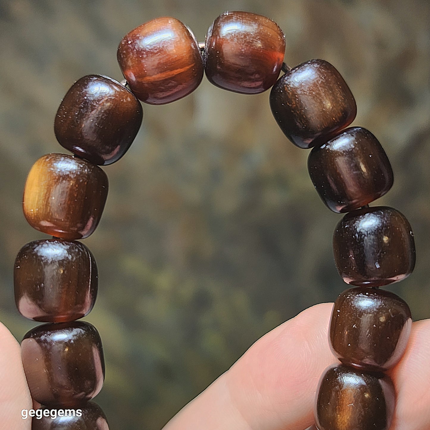 11.5mm+ Tibetan aged barrel beads bracelet 藏式天然老料甲桶珠富甲天下手链