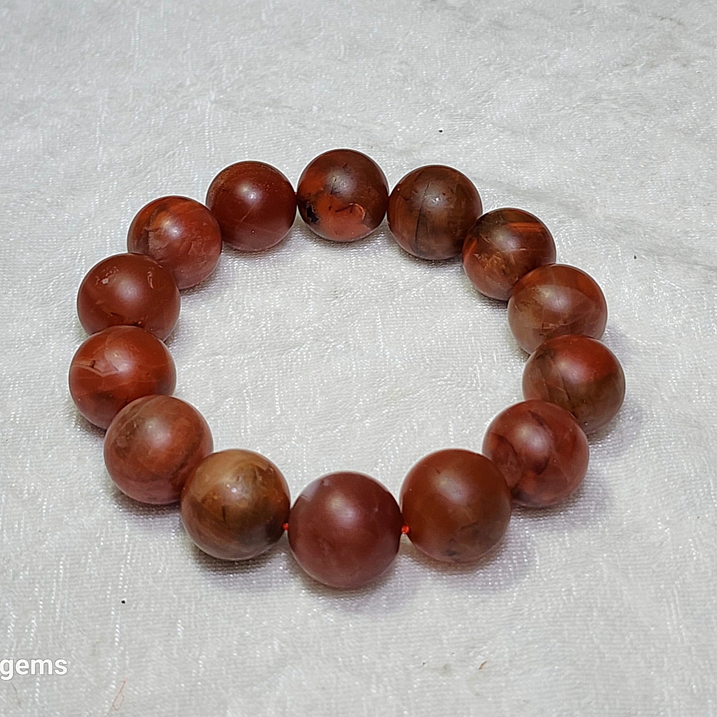 16.5mm Baoshan Nan Hong old mine bracelet 保山南红老料红黄油润手链