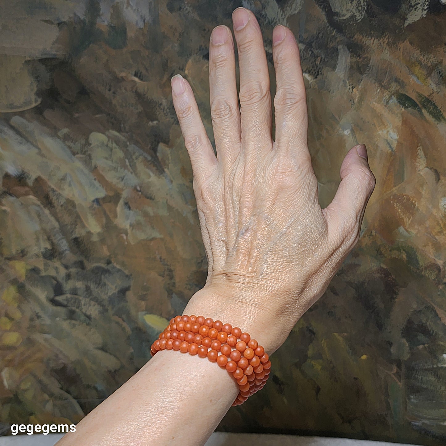 5.7mm Premium natural Baoshan Nan Hong necklace / multi loops bracelet 优质天然保山南红項链多圈手链