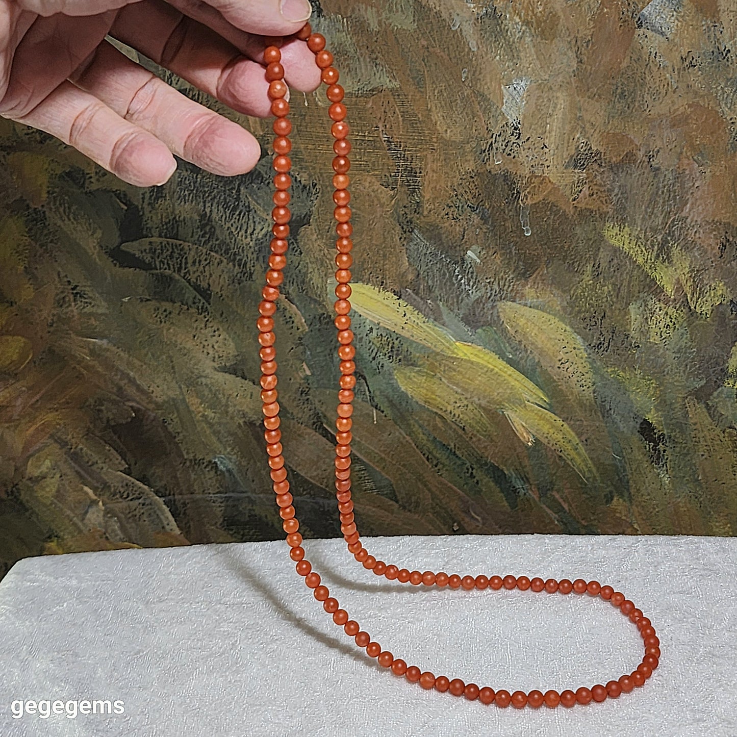 5.7mm Premium natural Baoshan Nan Hong necklace / multi loops bracelet 优质天然保山南红項链多圈手链