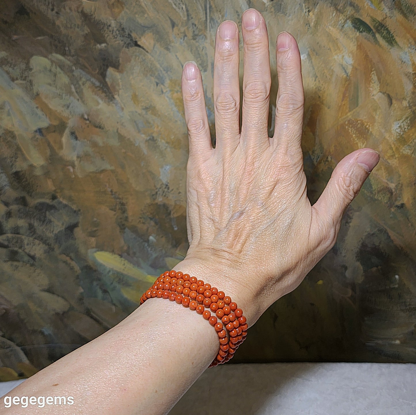 4.8mm Premium natural Waxi Nan Hong necklace / multi loops bracelet 优质天然瓦西南红項链多圈手链
