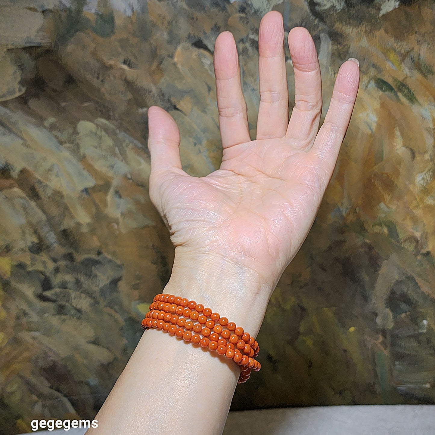 4.8mm Premium natural Waxi Nan Hong necklace / multi loops bracelet 优质天然瓦西南红項链多圈手链