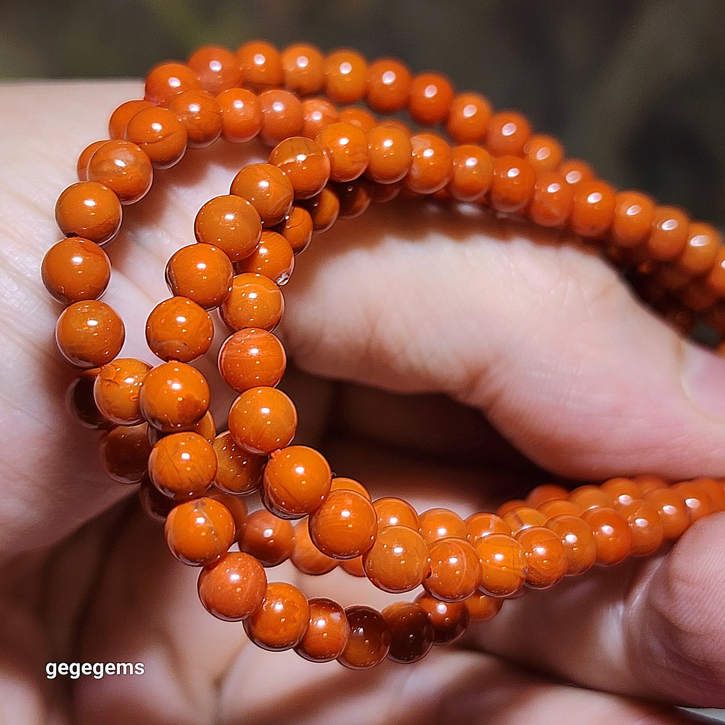 4.8mm Premium natural Waxi Nan Hong necklace / multi loops bracelet 优质天然瓦西南红項链多圈手链