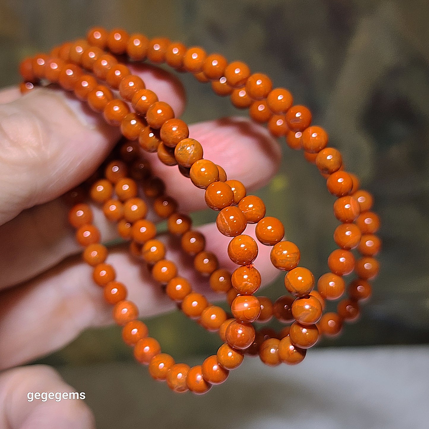 4.8mm Premium natural Waxi Nan Hong necklace / multi loops bracelet 优质天然瓦西南红項链多圈手链