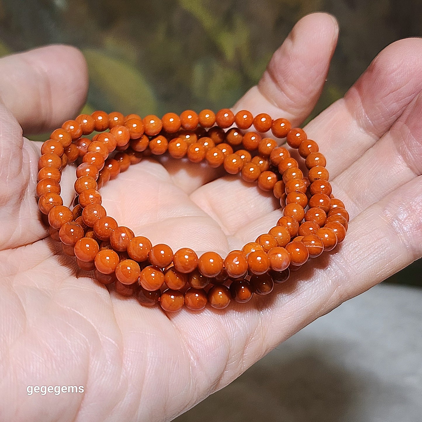 4.8mm Premium natural Waxi Nan Hong necklace / multi loops bracelet 优质天然瓦西南红項链多圈手链