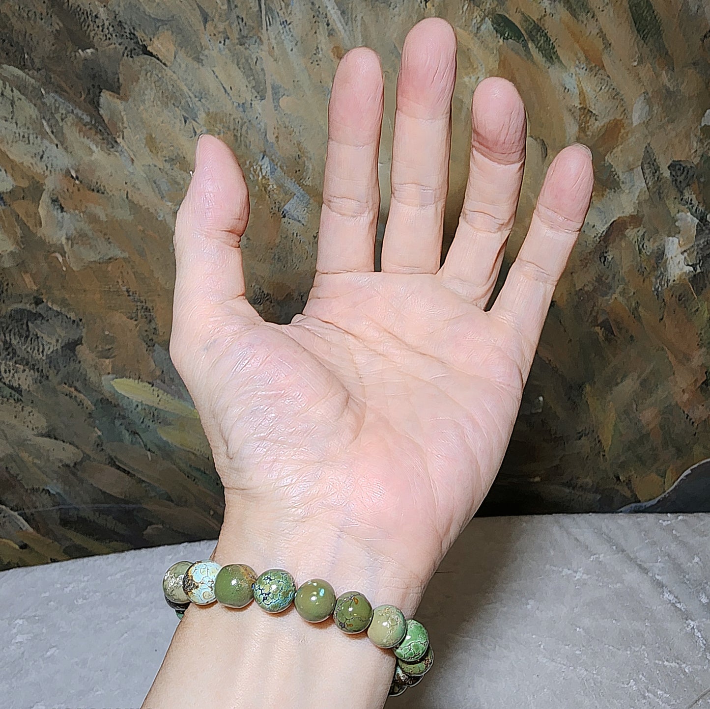 10mm+ Natural untreated Hubei Turquoise bracelet 优质天然原矿湖北松石手链
