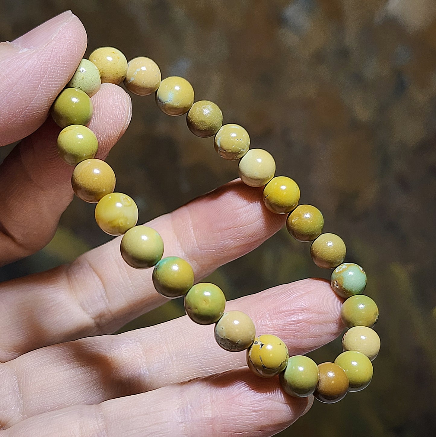 7.8mm Natural untreated Hubei Turquoise bracelet 优质天然原矿湖北松石手链