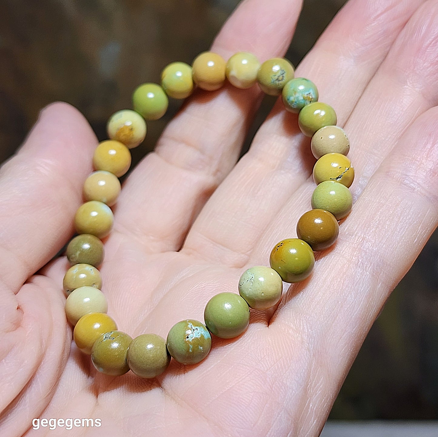 7.8mm Natural untreated Hubei Turquoise bracelet 优质天然原矿湖北松石手链