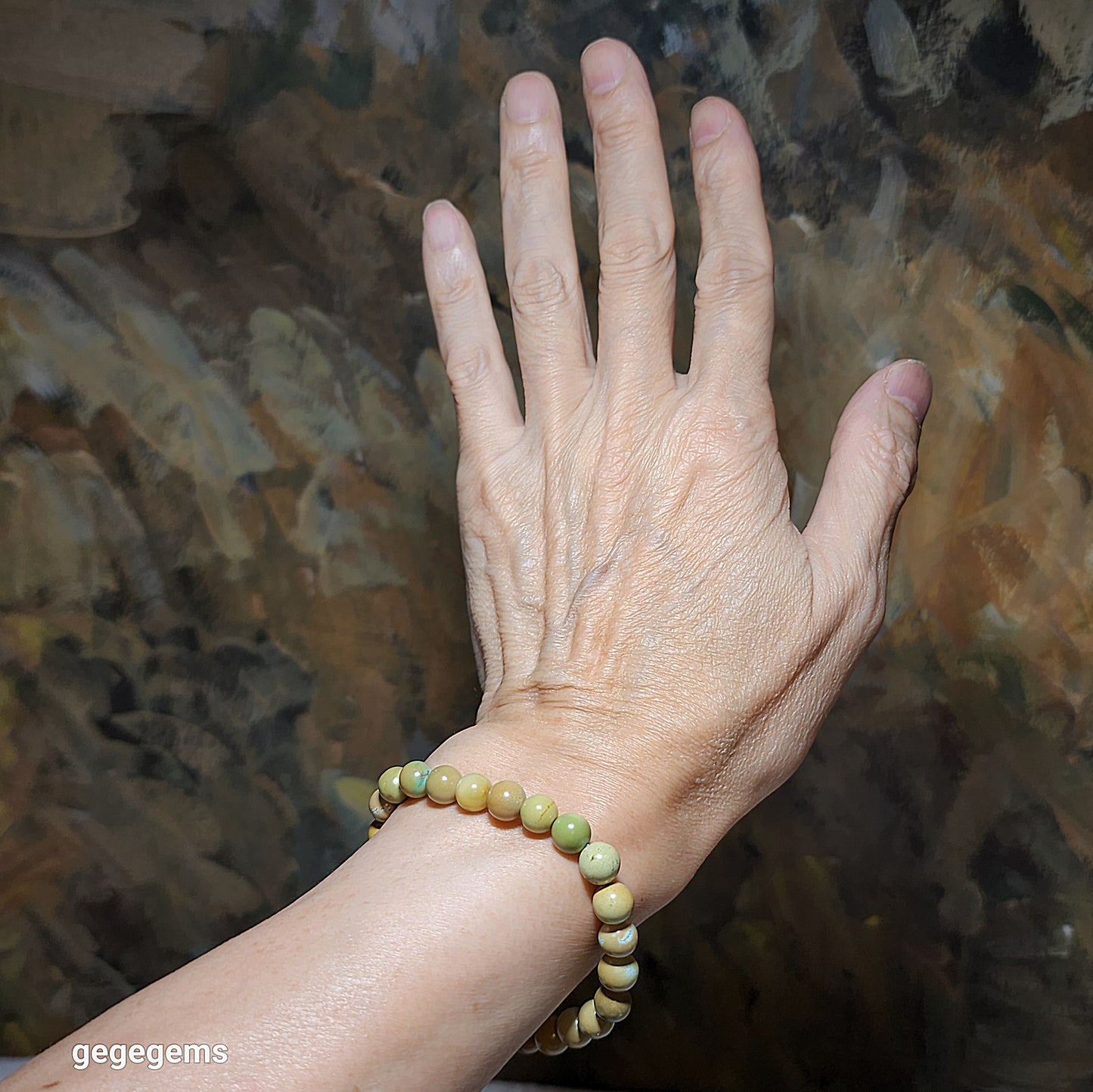 7.8mm Natural untreated Hubei Turquoise bracelet 优质天然原矿湖北松石手链