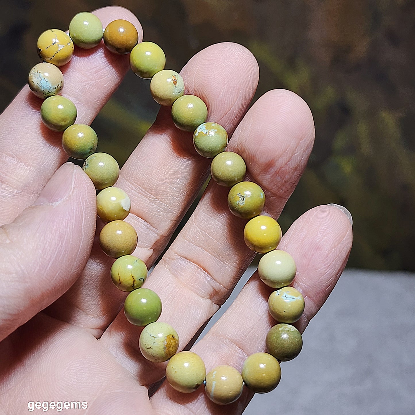 7.8mm Natural untreated Hubei Turquoise bracelet 优质天然原矿湖北松石手链