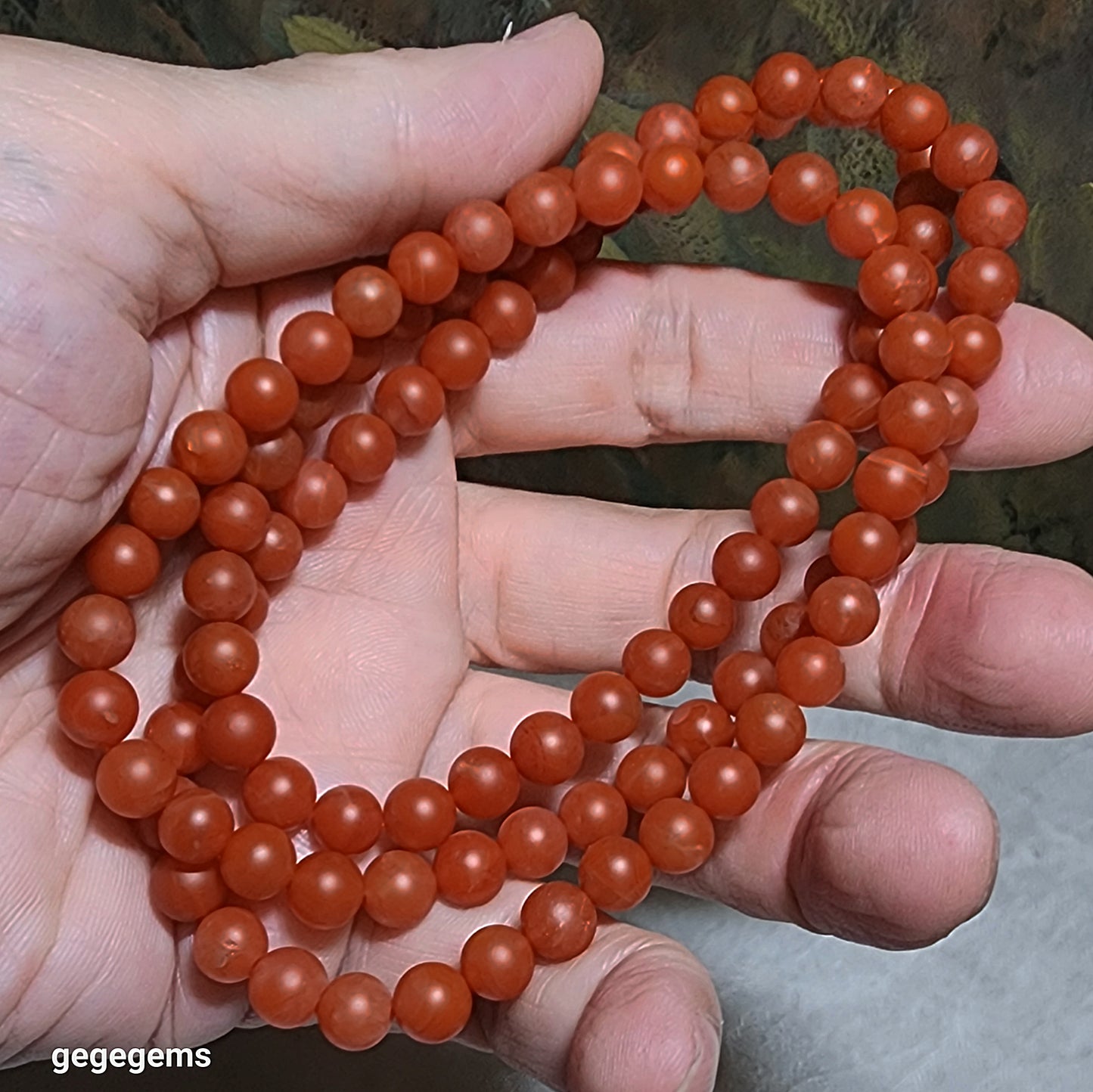 6.6mm Premium natural Baoshan Nan Hong 108 mala necklace / multi loops bracelet 43.65克优质天然保山南红108念珠項链多圈手链