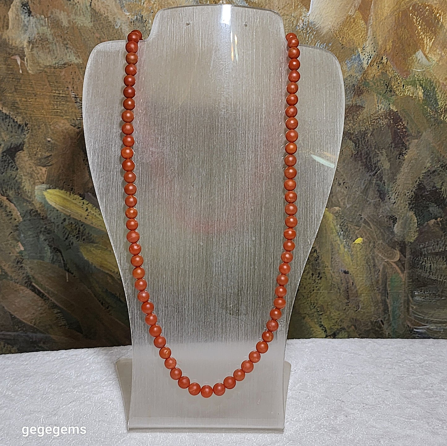 6.6mm Premium natural Baoshan Nan Hong 108 mala necklace / multi loops bracelet 43.65克优质天然保山南红108念珠項链多圈手链
