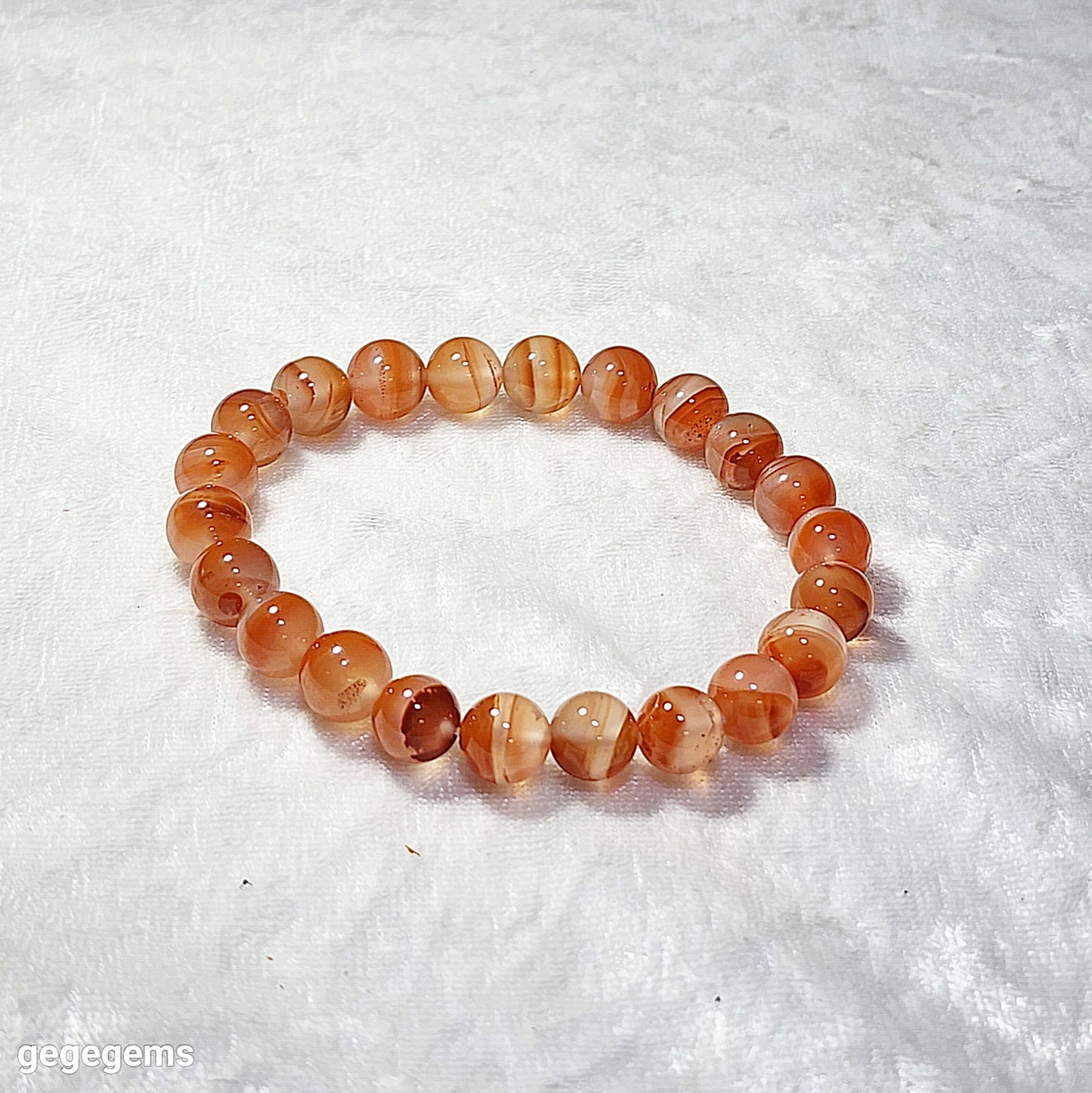 9mm Jiu Kou Nan Hong "Lychee Jelly" Treasure Bowl bracelet 九口南红荔枝凍聚宝盆手链