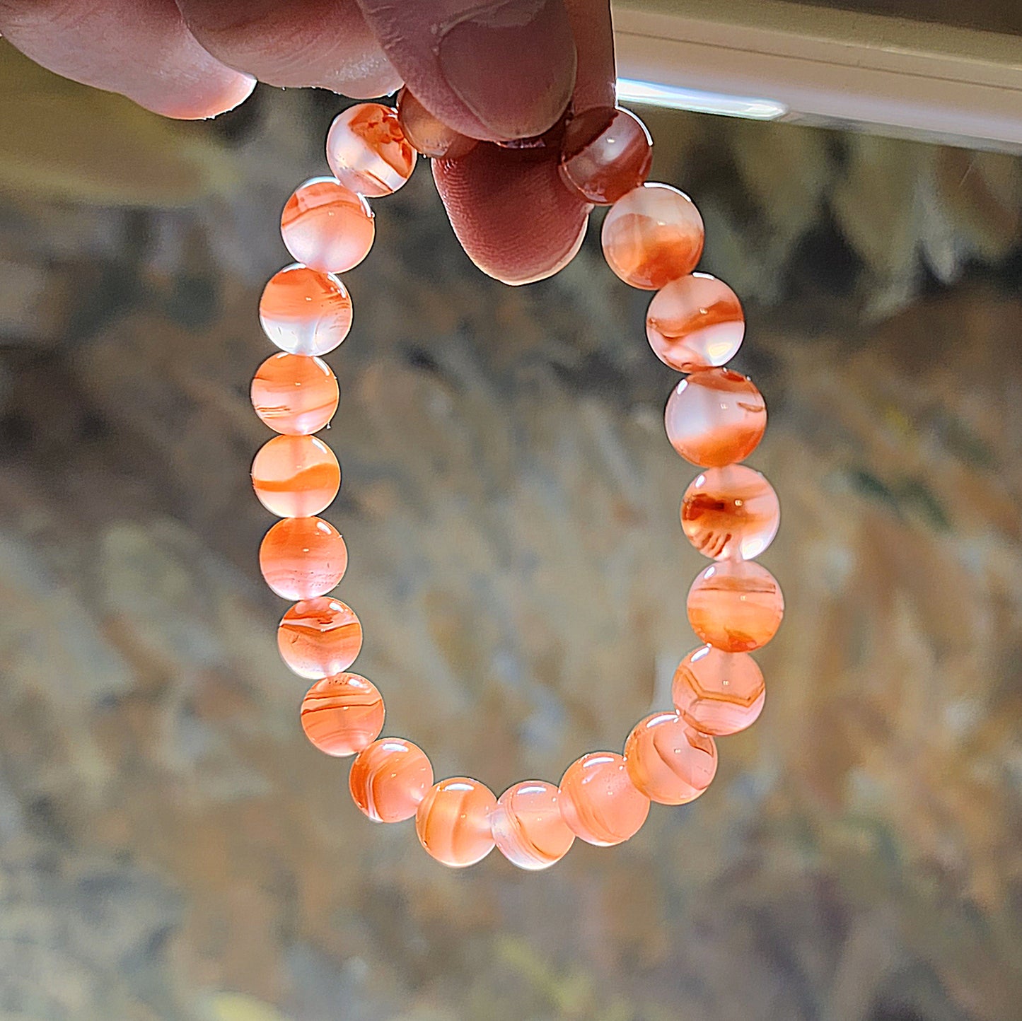 9mm Jiu Kou Nan Hong "Lychee Jelly" Treasure Bowl bracelet 九口南红荔枝凍聚宝盆手链